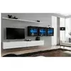 Meuble TV Mural Design "Switch XVII" 340cm Blanc & Noir