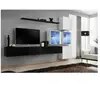 Paris Prix Meuble TV Mural Design "Switch XIX" 310cm Noir & Blanc