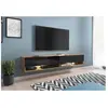 VENETI Meuble TV CALIBURI 180   chêne wotan / noir brillant