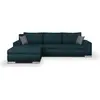 Canape dangle convertible reversible + coffre de rangement - Tissu Bleu - l 289 x p 94/188 x h 88 cm - indian