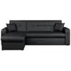 ROMAN Canapé d'angle réversible convertible 3 places - Simili noir - C...