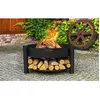 Cookking - Foyer extérieur montana, acier, 70cm de diamètre, avec support à bois 111247