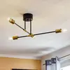 Luminex Plafonnier Ilia, noir/doré, à quatre lampes