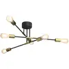 Luminex Plafonnier Ilia, noir/doré, à six lampes
