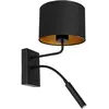 Luminex Applique murale Soho cylindrique lampe de lecture noir/or