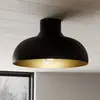 Luminex Plafonnier Basca, extérieur noir, intérieur cuivré