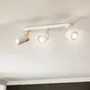 Luminex Plafonnier à spots Rondo blanc/doré, à 3 lampes