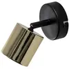 Luminex Spot mural Demia, noir/laiton, 10 cm de large, GU10