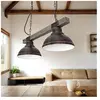 Luminex Suspension Hakon 2 lampes brun rouge/bois naturel