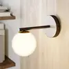 SIGMA Applique murale Gama en noir avec boule en verre