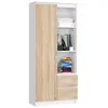 Bibliothèque de bureau AKORD R11 Blanche 80 cm 1 porte 2 tiroirs façad...