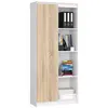 Bibliothèque de bureau AKORD R80 Blanche 80 cm 1 porte façade Chêne So...