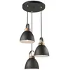 Lamkur Suspension Bergen à 3 lampes, ronde, graphite