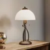 Lamkur Adelle Lampe De Table Avec Abat-jour En Verre, Marron, 1x E27