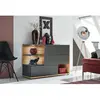 AC-DÉCO Commode Vitrée Silk - L 120 X P 40 X H 77 Cm - Gris Anthracite