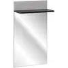 Miroir mural avec étagère hugo 107cm gris & noir