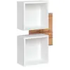 AC-DÉCO Panneau Mural Avec Étagères Easy Iv - L 60 X P 22 X H 90 Cm - Marron Et Blanc