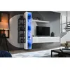 AC-DÉCO Ensemble Meuble Tv Mural Switch Met Vii - L 240 X P 40 X H 180 Cm - Blanc