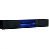 AC-DÉCO Banc Tv Mural Switch Rtv 3 - L 180 X P 40 X H 30 Cm - Noir