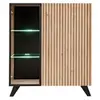 Vaisselier Led Design "Liam" 90cm Naturel & Noir