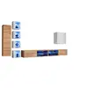 Paris Prix Ensemble Meuble TV "Switch XXVI" 320cm Naturel & Blanc