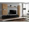 AC-DÉCO Meubles TV - Ensemble de 6 meubles muraux "Switch VIII " pour TV en bois - Beige - L 340 x H 150 x P 40 cm