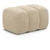 Maison Héritage - Pouf velours Kimi 1 Place beige clair - 75x55x40 cm ...