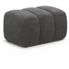 Maison Héritage - Pouf velours Kimi 1 Place gris - 75x55x40 cm OS