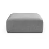 Maison Héritage - Pouf Velours Talia 1 Place Gris - 90x90x40 cm OS