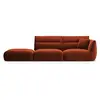 Canapé modulable gauche 4 places en velours auburn