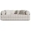 Canapé convertible 3 places en bouclé beige clair