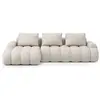 Canpé d'angle gauche 3 places avec coffre en tissu structurel beige