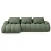 Canpé gauche 3 places avec coffre en tissu structurel vert olive foncé