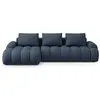 Canpé-lit gauche 3 places avec coffre en tissu structurel bleu foncé