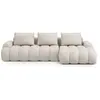 Canpé-lit d'angle droit 3 places avec coffre en tissu structurel beige