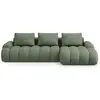 Canpé gauche 3 places avec coffre en tissu structurel vert olive foncé