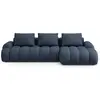 Canpé-lit droit 3 places avec coffre en tissu structurel bleu foncé