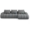 Canpé-lit d'angle droit 3 places avec coffre en tissu structurel gris
