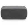 Maison Héritage - Pouf Velours Jane 1 Place Gris Foncé - 90x90x42 cm O...