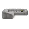 CXL by Christian Lacroix - Canapé d'angle en velours Lyna 5 Places gri...