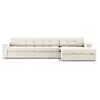 Canapé d'angle droit "Yohan" 4 places en velours beige clair