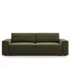 Canapé convertible avec coffre de rangement 3 places en velours vert