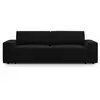 Canapé convertible avec coffre de rangement 3 places en velours noir