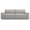 Canapé-lit coffre de rangement 3 places en tissu structurel gris clair