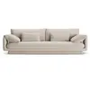 Canapé 4 places en tissu structurel beige clair