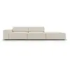 Canapé droit 3 places en velours beige foncé