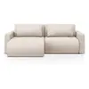 Canapé-lit réversible 3 places avec coffre en tissu structurel beige