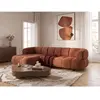 Canapé d'angle convertible avance-recule électrique LOVELY tissu lisse...
