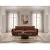 Canapé droit convertible 3 places ESMEE tissu chenille orange BOBOCHIC