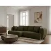 Canapé d'angle convertible avance-recule électrique AUDE tissu bouclet...